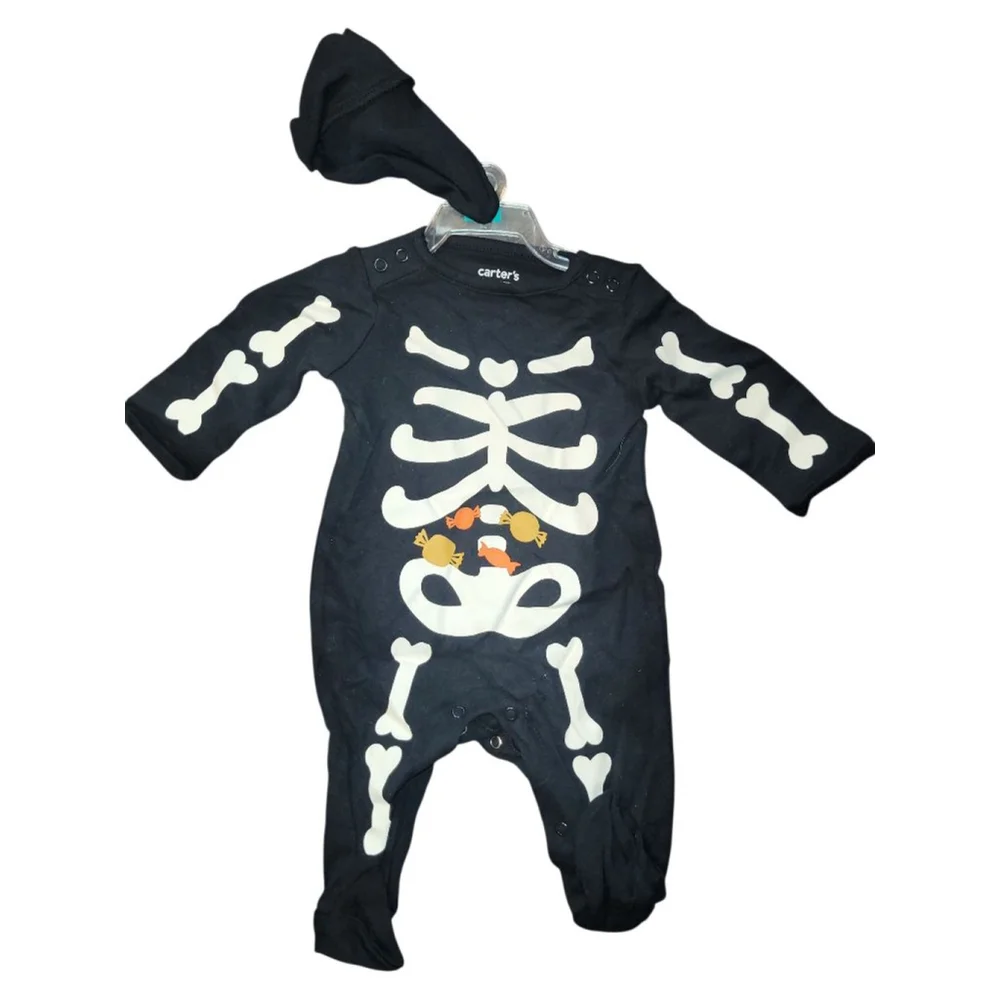 Unisex Baby Carter's Black White Skeleton Halloween Costume